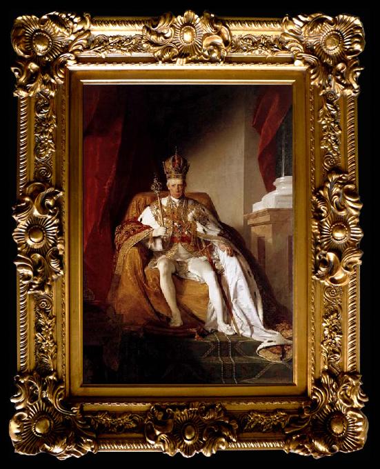 framed  Friedrich von Amerling Emperor Franz I of Austria in his Coronation Robes, Ta012